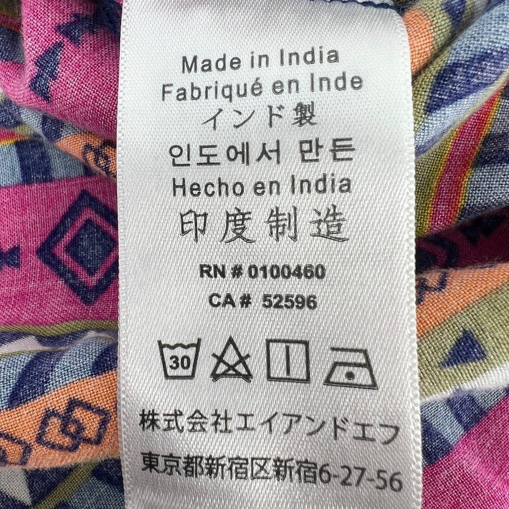 Kavu Multicolor Aztec Pattern Button Up Hi Low Ta… - image 6